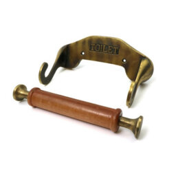 Oakcrafts - Antique Cast Iron Victorian Style Toilet Roll Holder - Brass Finish - thumbnail 2