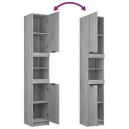 Berkfield Stylish 3 Piece Bathroom Cabinet Set Grey Sonoma Engineered Wood - thumbnail 6