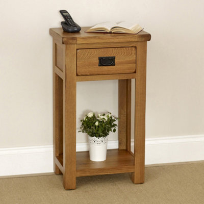 The Furniture Market Rustic Oak Console Table With 1 Drawer - image 1