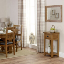 The Furniture Market Rustic Oak Console Table With 1 Drawer - thumbnail 4
