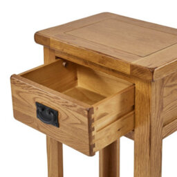 The Furniture Market Rustic Oak Console Table With 1 Drawer - thumbnail 5