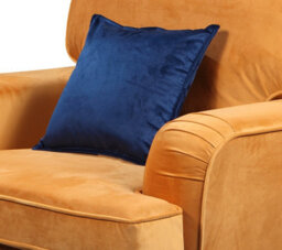 1 Seater Sofa Chair In Mustard Gold Velvet Fabric - thumbnail 4