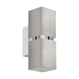 Satin Nickel Chrome Wall Light With Square Shades And Gu10 Bulbs - thumbnail 1