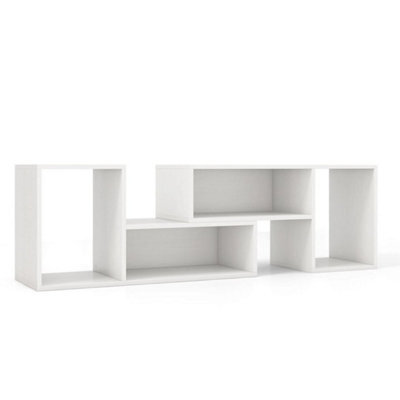 2 Piece Console Tv Stand Tv Media Table For 50 55 60 Inch Tv White - image 1