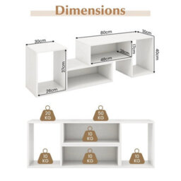 2 Piece Console Tv Stand Tv Media Table For 50 55 60 Inch Tv White - thumbnail 2