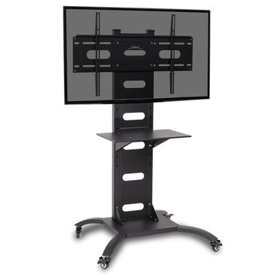 "Duronic Tvs4T1 Tv Stand And Tilting Monitor Bracket, Wheeled Trolley Mount With Vesa 700X400 For Flat Screen Television 37-70""" - image 1