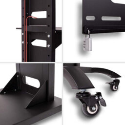 "Duronic Tvs4T1 Tv Stand And Tilting Monitor Bracket, Wheeled Trolley Mount With Vesa 700X400 For Flat Screen Television 37-70""" - thumbnail 3