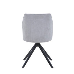Core Products Aspen Gloss White Sintered Stone Round Table & 4 Swivel Dining Chairs, Light Grey Cord Fabric Dining Set - thumbnail 5