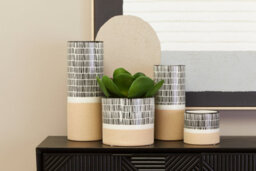 Orsina Large Striped Vase, Ceramic Vase For Indoor Plants, Elevate Home With Large Floral Vase For Living Room - thumbnail 4