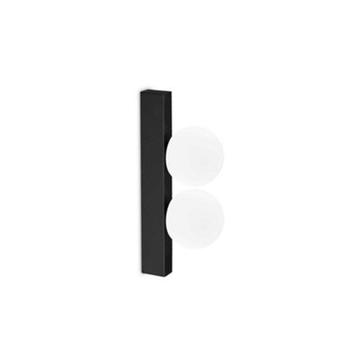 Ideal Lux Ping Pong 2 Light Wall Lamp Black 500Lm 3000K - image 1