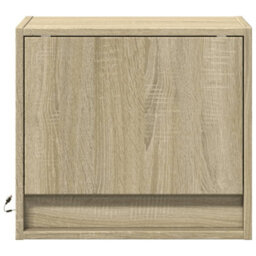Berkfield Wall-Mounted Bedside Cabinets With Led Lights 2 Pcs Sonoma Oak - thumbnail 6
