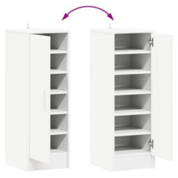 Berkfield Durable Shoe Cabinet White 32X35X92 Cm Engineered Wood - thumbnail 8