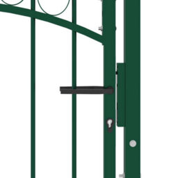 Berkfield Elegant Fence Gate With Arched Top Steel 100X125 Cm Green - thumbnail 3