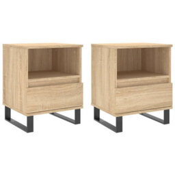 Berkfield Bedside Cabinets 2 Pcs Sonoma Oak 40X35X50 Cm Engineered Wood - thumbnail 2