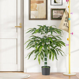 Costway 100Cm Artificial Bamboo Tree Set Of 2 Faux Greenery Plants With Plastic Nursery Pot - thumbnail 4