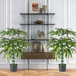 Costway 100Cm Artificial Bamboo Tree Set Of 2 Faux Greenery Plants With Plastic Nursery Pot - thumbnail 5