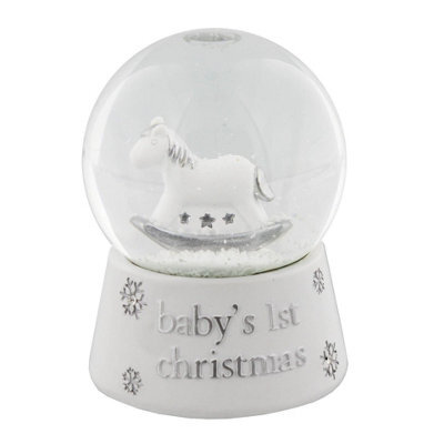 Widdop Baby's 1St Christmas Rocking Horse Snow Globe