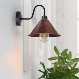 2Pack Retro Rustic Red Metal Ceiling Light Shade Pendant Lights, Home Décor Improvement Essential 180mm Shade Width - thumbnail 6