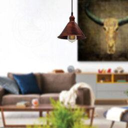 2Pack Retro Rustic Red Metal Ceiling Light Shade Pendant Lights, Home Décor Improvement Essential 180mm Shade Width - thumbnail 2