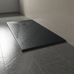 Sundaze 1700 X 900mm Smc Black Rectangle Slate Effect Bathroom Shower Tray - thumbnail 1