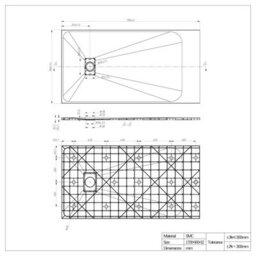 Sundaze 1700 X 900mm Smc Black Rectangle Slate Effect Bathroom Shower Tray - thumbnail 7