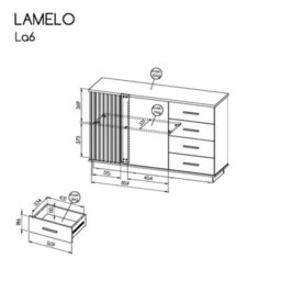 Arte Lamelo La6 Sideboard Cabinet - Industrial Chic In Oak Wotan & Black Matt, H890mm W1410mm D400mm - thumbnail 3
