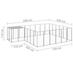 Berkfield Dog Kennel Silver 12.1 M2 Steel - thumbnail 6