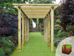 Edecks Heavy Duty Royal Walkway Wooden Garden Pergola (W 2400mm X D 7200mm) With Bolt Down Anchors (2.7M) - thumbnail 3