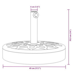 Walplus Parasol Base For 38 / 48 mm Poles 25 Kg Round - thumbnail 8