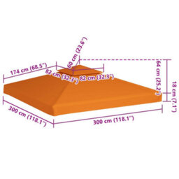 Walplus Gazebo Cover Canopy Replacement 310 G/ma Orange 3 X 3 M - thumbnail 6