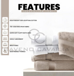 Gc Gaveno Cavailia 4Pk Miami Hand Towel 50X85 Mocha Quick Drying & Super Absorbent 700 Gsm Hand Towel Set - thumbnail 3