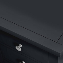 Cornish Black 3 Drawer Bedside Table - Fully Assembled By Roseland Furniture - thumbnail 4