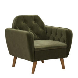 Novogratz Teresa Accent Chair With Memory Foam In Velvet Green - thumbnail 2