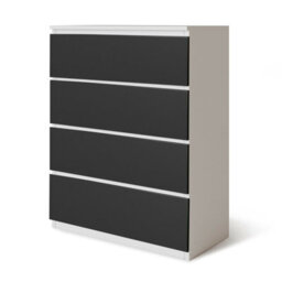 Urbn-Living Urbnliving Height 89Cm 4 Drawer Skagen Wooden Bedroom Chest Cabinet Colour White Carcass And Black Drawers No Handle Storage - thumbnail 1