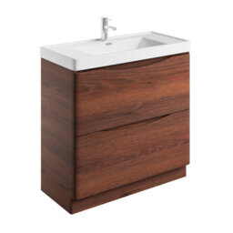 Plum&clay Eden Redwood Floor Standing Vanity Unit With Ceramic Basin (W)900mm - thumbnail 2