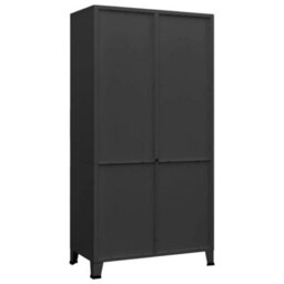 Vidaxl Industrial Wardrobe Black 90X50X180 Cm Metal - thumbnail 4