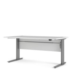 Furniture To Go Prima Desk 150 Cm In White With Height Adjustable Legs With Electric Control In Silver Grey Steel - thumbnail 3