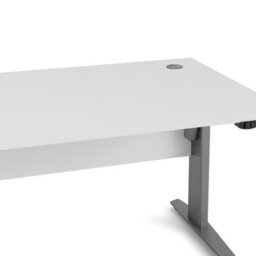 Furniture To Go Prima Desk 150 Cm In White With Height Adjustable Legs With Electric Control In Silver Grey Steel - thumbnail 6