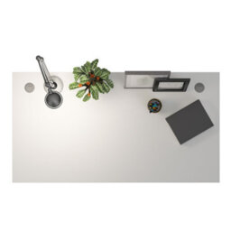 Furniture To Go Prima Desk 150 Cm In White With Height Adjustable Legs With Electric Control In Silver Grey Steel - thumbnail 4
