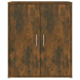 Berkfield Shoe Cabinet Smoked Oak 60X35X70 Cm Engineered Wood - thumbnail 6