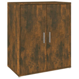 Berkfield Shoe Cabinet Smoked Oak 60X35X70 Cm Engineered Wood - thumbnail 5