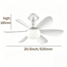 High Airflow White Flush Mount Ceiling Fan Light, Modern Design, 3 Adjustable Speeds,three-Colour Led Ideal For Bedrooms, Kitchens - thumbnail 3