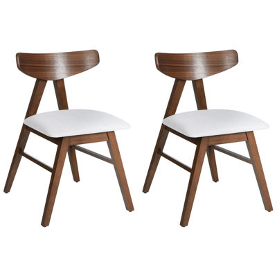 Beliani Set Of 2 Dining Chairs Lacota Wood Dark Brown/ Grey - image 1