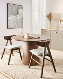 Beliani Set Of 2 Dining Chairs Lacota Wood Dark Brown/ Grey - thumbnail 2