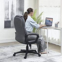 Homcom Executive Office Chair With High Back, Computer Chair, Charcoal Grey - thumbnail 7