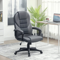 Homcom Executive Office Chair With High Back, Computer Chair, Charcoal Grey