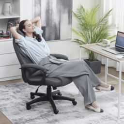 Homcom Executive Office Chair With High Back, Computer Chair, Charcoal Grey - thumbnail 8
