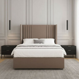 REGIONAL FURNISHINGS Divan Bed Set Mink Plush Velvet Upholstered 54Inch Headboard 2Drawersfootend & Mattress In Double King 4Ft 6Ft Sizes - thumbnail 2