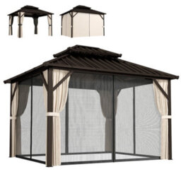 Outsunny 3 X 3 M Hardtop Gazebo Canopy With Aluminium Frame, Garden Gazebo - thumbnail 2