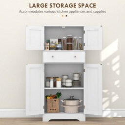 Homcom Kitchen Cupboard Kitchen Cabinet With Drawer And Adjustable Shelf White - thumbnail 5